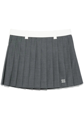 Miu Miu pleated mini skirt - Grey