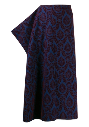 Comme Des Garçons Pre-Owned 1996 brocade midi skirt - Blue