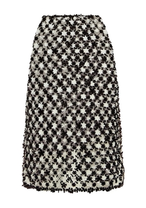 Oscar de la Renta floral-embroidered mini skirt - Black