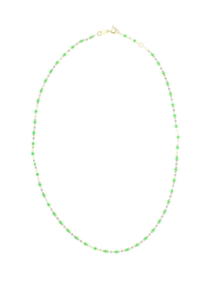 Gigi Clozeau 18kt yellow gold Classic Gigi neon green beaded necklace