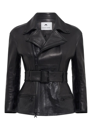 Marine Serre Moon leather jacket - Black