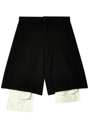 Black Comme Des Garçons layered-design shorts
