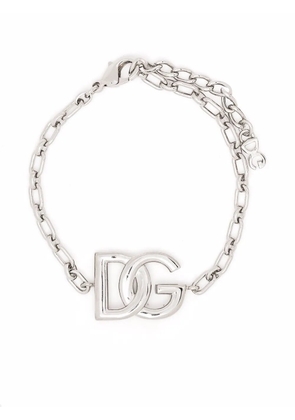 Dolce & Gabbana logo-plaque chain-link bracelet - Silver