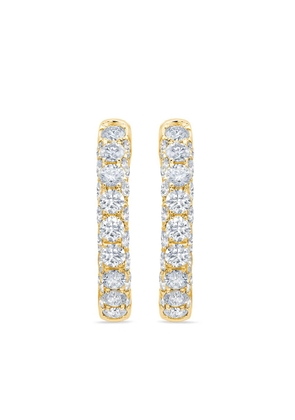 graziela 18kt yellow gold diamond 3 sided hoop earrings