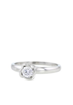 Fred 2010s platinum Fleur Céleste diamond solitaire ring - Silver