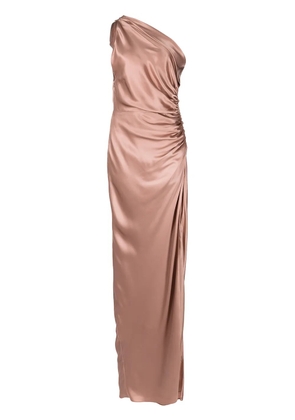 Michelle Mason one-shoulder silk gown - Pink