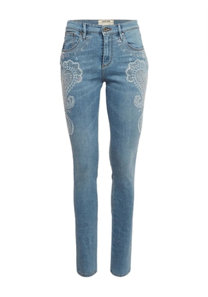 Roberto Cavalli Vintage pre-owned paisley-embroidered jeans - Blue