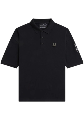 Raf Simons X Fred Perry logo-plaque cotton polo shirt - Black