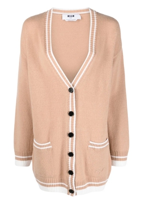 MSGM contrasting-trim knit cardigan - Neutrals