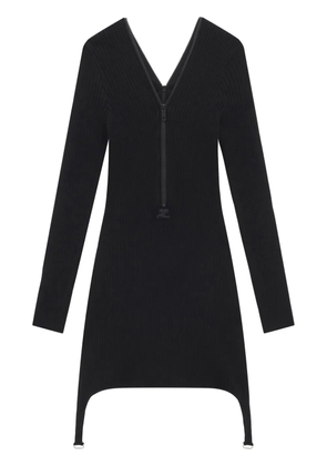 Courrèges ribbed-knit zip-up dress - Black
