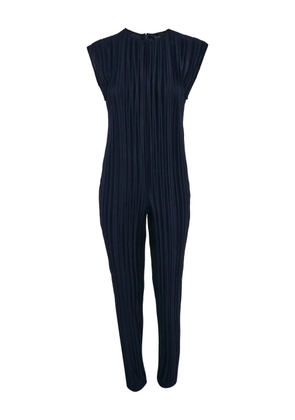 Armani Vintage pleated sleeveless jumpsuit - Blue