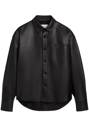 AMI Paris Ami de Coeur leather shirt - Black