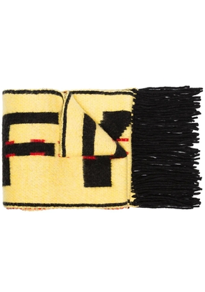Off-White contrast logo scarf - Yellow