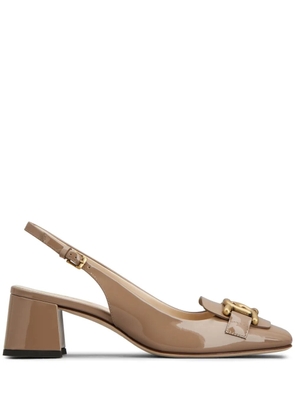 Tod's Cuoio 50mm logo-engraved pumps - Neutrals