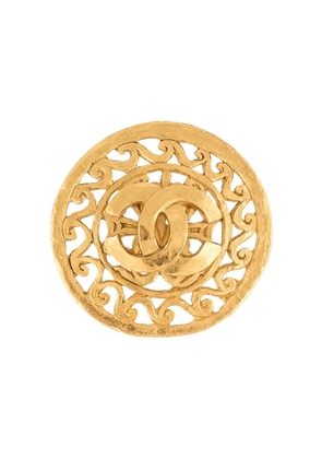 CHANEL Pre-Owned 1995 CC medallion brooch - Gold