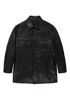 WACKO MARIA button-fastening leather jacket - Black