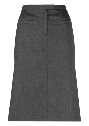 Courrèges logo-patch straight skirt - Grey