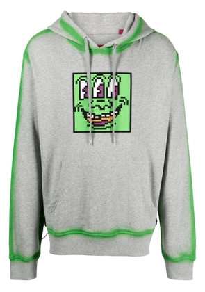 Mostly Heard Rarely Seen 8-Bit Triple The Eyes graphic-print cotton hoodie - Grey