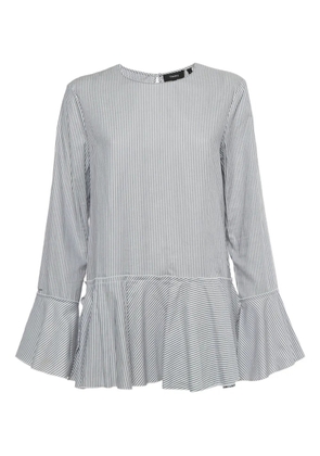 Theory striped-pattern long-sleeve top - White