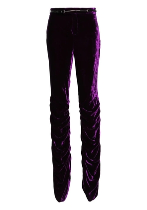 Gucci low-rise slim-fit velvet trousers - Purple