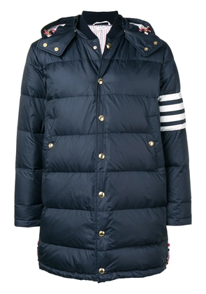Thom Browne 4-bar Matte Nylon Coat - Blue