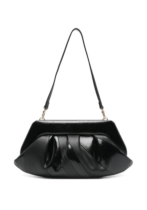 Themoirè ruched-detail clutch bag - Black
