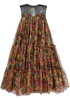 Philosophy Di Lorenzo Serafini floral-print tiered dress - Black