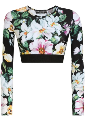 Dolce & Gabbana floral-print T-shirt - Black