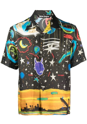 Palm Angels Starry Night bowling shirt - Black