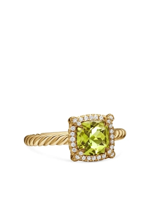 David Yurman 18kt yellow gold Petite Chatelaine peridot and diamond ring (7mm)