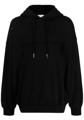 Feng Chen Wang logo-appliqué cotton hoodie - Black