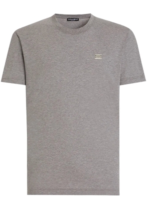 Dolce & Gabbana logo-plaque cotton T-shirt - Grey
