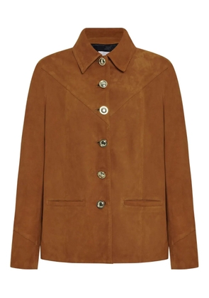 Rosetta Getty button-embellished suede jacket - Brown