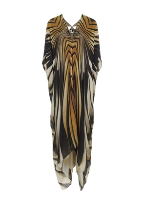 Roberto Cavalli striped midi dress - Gold