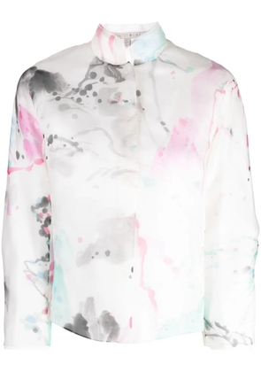 SHIATZY CHEN graphic-print silk jacket - White