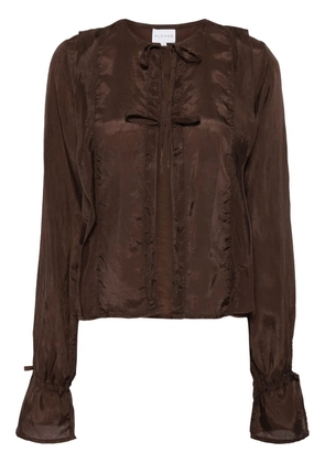 ALOHAS Oceane front-tie blouse - Brown