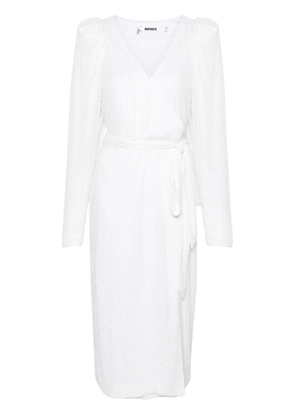 ROTATE BIRGER CHRISTENSEN sequined midi wrap dress - Neutrals