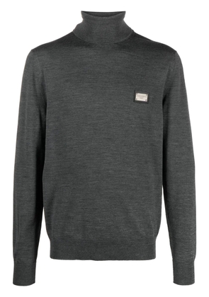Dolce & Gabbana logo-appliqué wool jumper - Grey