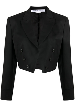 Comme Des Garçons Comme Des Garçons double-breasted cropped wool blazer - Black