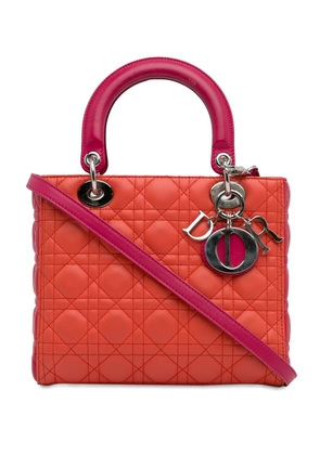 Christian Dior Pre-Owned 2013 Medium Bicolor Lambskin Cannage Lady satchel - Orange