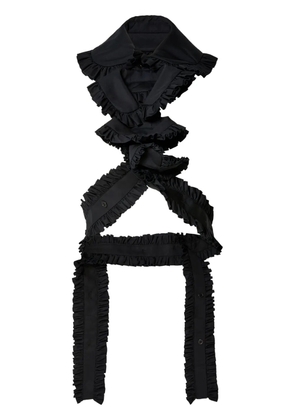 Noir Kei Ninomiya ruffle-detailing cotton top - Black