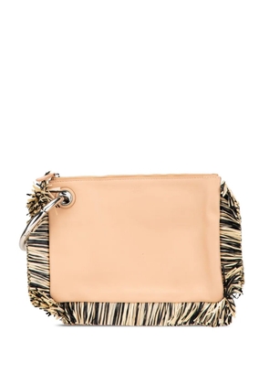 Fendi Pre-Owned 2010-present Zucca Leather and Raffia Triplette clutch bag - Brown