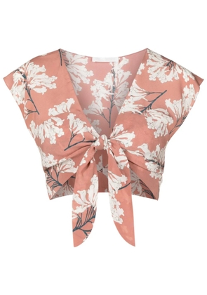 Clube Bossa front-tied top - Brown