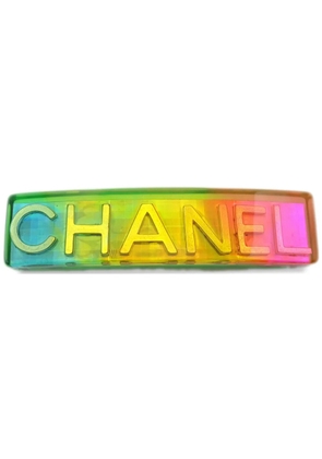CHANEL Pre-Owned 1997 logo-embellished hair clip - Green