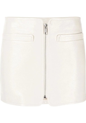 Courrèges Swallow vinyl mini skirt - Neutrals