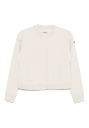 Moncler patch-logo button-fastening cardigan - Neutrals