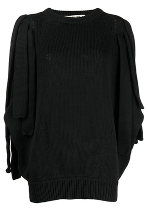 Comme Des Garçons layered-sleeve chunky-knit jumper - Black