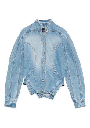 Mugler cinched button-fastening denim jacket - Blue