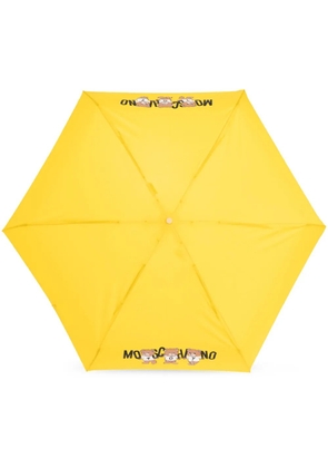 Moschino teddy bear-logo print compact umbrella - Yellow
