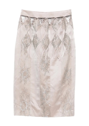 Botsi Lumiere diamond-lace midi skirt - Neutrals